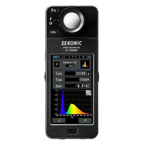 Miniatura 6 de Sekonic Espectrómetro C-4000, medidor de luz profesional con Bluetooth, rango 1600K-40000K, compatible con aplicaciones para teléfonos inteligentes