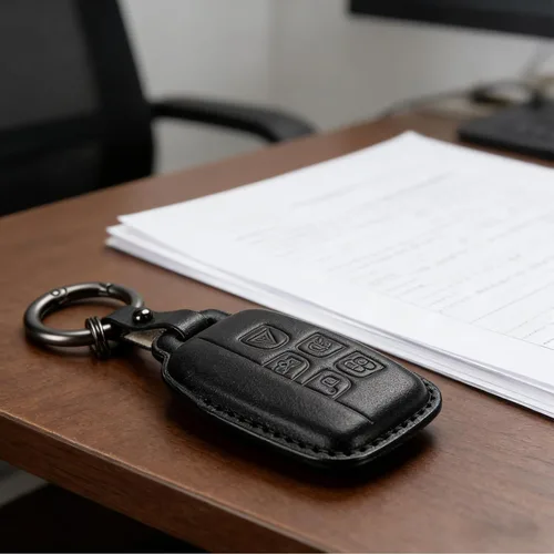 Miniatura 4 de Funda para llavero Land Rover/Jaguar de piel auténtica con llavero, compatible con Evoque Velar Sport Discovery Freelander2 LR4 Land Rover