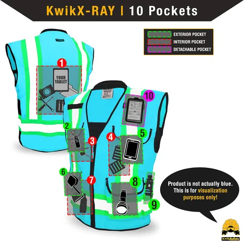 Miniatura 7 de KwikSafety - Charlotte, NC - GODFATHER Safety Vest [CUSHIONED COLLAR + TABLET POCKET] ANSI OSHA