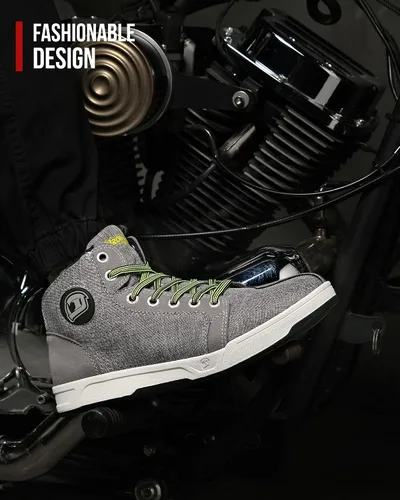 Miniatura 7 de Zapatos de moto para hombre Streetbike Casual Accesorios Transpirable Equipo de Protección Powersport Calzado Antideslizante, 10, gris