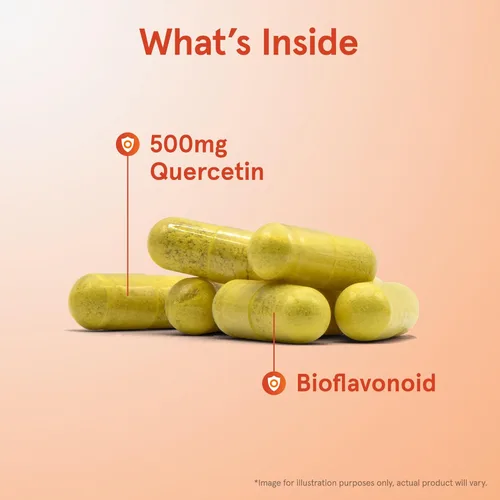 Miniatura 3 de Jarrow Formulas Cápsulas de quercetina de 500 mg - 30 cápsulas vegetales - Apoya el estado antioxidante, la salud cardiovascular y la salud