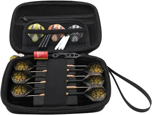 Miniatura 5 de CUESOUL BEAST Dart Case Big Darts Carrying Storage for Steel Tip/Soft Tip darts and Accessories-Black Negro-para 6