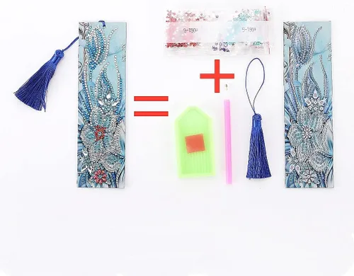 Miniatura 3 de Generic 5D Diamond Painting Notebook and Bookmark Kits Butterfly Among Flowers Cover Leather Special Shaped Journal Sketchbook Crystal Diamond Art