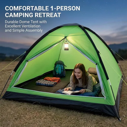 Miniatura 6 de XL Camping Tent 1/2 Person Small Tents Lightweight Waterproof Adult Kids