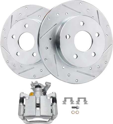 Miniatura 12 de Detroit Axle - Kit de frenos delanteros para Honda Accord 2003-2010, rotores de freno de disco perforados y ranurados de repuesto 2004 2005 2006
