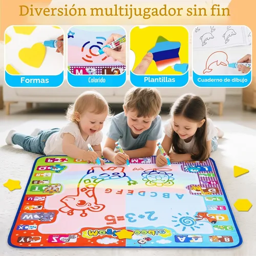 Miniatura 3 de Kizzyea - Juguetes para niños de 2, 3, 4, 5, 6+ años, niñas y niños, alfombrilla de garabatos de agua para niños, gran alfombrilla mágica