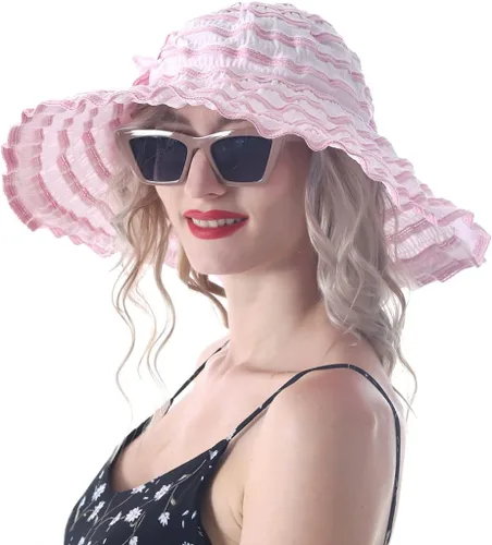 Miniatura 6 de Sombreros de sol de playa vintage para mujer, sombrero de verano plegable de ala ancha
