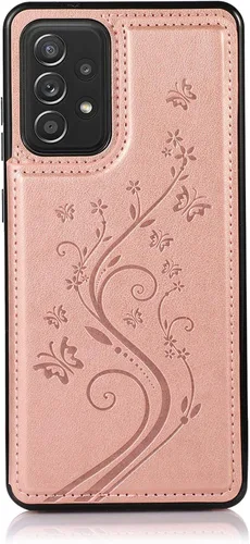 Miniatura 7 de Funda de teléfono para Samsung Galaxy A52 5G/4G con protector de pantalla de vidrio templado y tarjetero con soporte para tarjetero, soporte