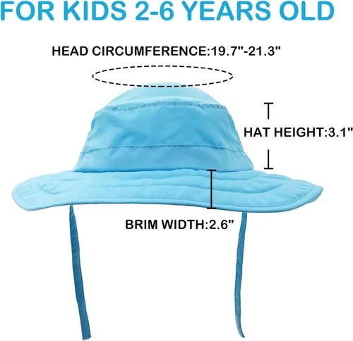 Miniatura 101 de Connectyle Sombrero de sol para niños y niñas, sombrero de pescador de ala ancha UPF 50+, sombrero de protección solar, sombrero transpirable