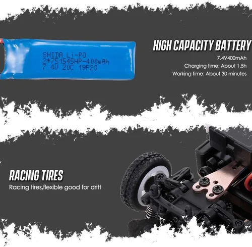 Miniatura 6 de GoolRC WLtoys K989 - Coches de control remoto a escala 1:28 de 2.4 GHz, auto de carreras de alta velocidad 4WD 30KM/H, autos de deriva RC