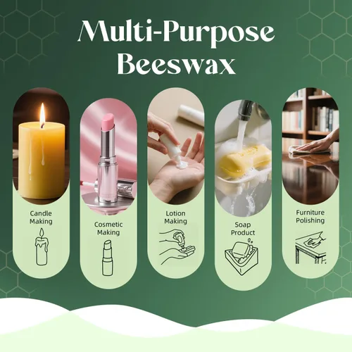 Miniatura 4 de NORVENCE Gránulos de cera de abejas 20LB, cera de abejas blanca pura y natural para hacer velas, cuidado de la piel DIY, bálsamo labial, jabón