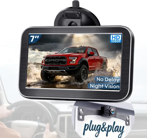 Miniatura 11 de Cámara de Copia de Seguridad con Fácil Instalación Plug-Play: Cámara de Visión Trasera HD 1080P Sin Retraso, Impermeable - Visión Nocturna Clara