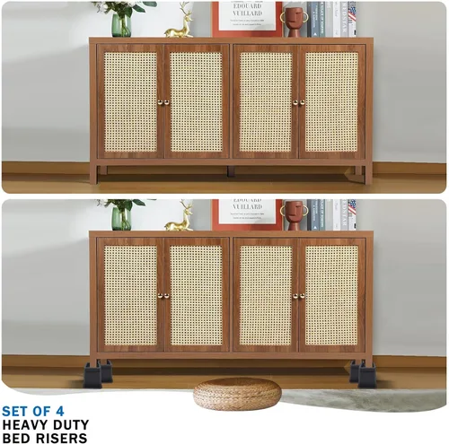 Miniatura 5 de ANNKUT Elevadores de cama de 10 pulgadas resistentes, elevación en alturas de 1,2,3,4,5,6,7,8,9,10 pulgadas, elevadores de muebles ajustables