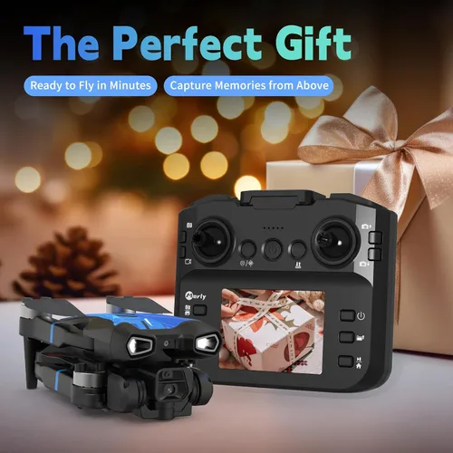 Miniatura 7 de M18LCD Drone con cámara 4K para adultos Drone con pantalla en el controlador Motor sin escobillas Posicionamiento de flujo óptico Modo sin cabeza