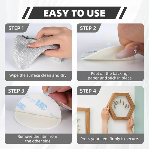 Miniatura 4 de Cinta adhesiva redonda de doble cara de 1 pulgada de diámetro, 50 piezas, hecha de cinta de espuma PE 3M 1600T, adhesivo removible resistente al