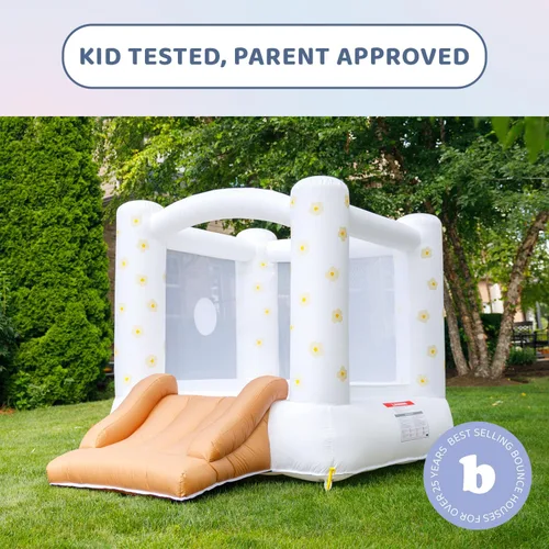 Miniatura 4 de Casa de rebote inflable Bounceland in Bloom Playland, 8.5 pies de largo x 7 pies de ancho x 6.5 pies de alto, casa de rebote floral neutra