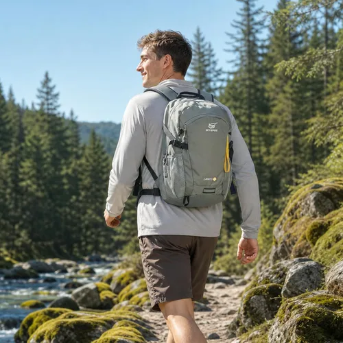 Miniatura 2 de SKYSPER Mochila pequeña para senderismo, 20L, mochila ligera de viaje para senderismo y día a día para mujeres y hombres Lantc20-celadongreen