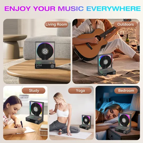 Miniatura 13 de HOTT - Reproductor de CD portátil, reproductores de CD retro Bluetooth 5.3 para el hogar, reproductor de música con altavoz de alta fidelidad, 4000