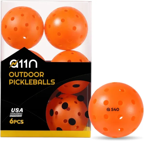 Miniatura 8 de A11N S40 - Pelotas de pickleball para exteriores, aprobadas por Pickleball de Estados Unidos para jugar en torneos, paquete de 3/6/12/50, verde