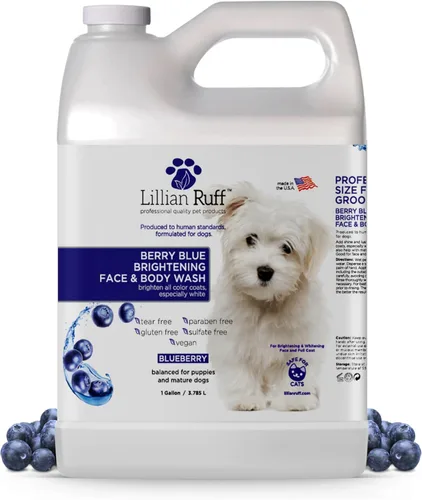 Miniatura 7 de Lillian Ruff PRO Formula Berry Blue Brightening Champú para mascotas – Champú blanqueador profesional ultrahidratante para perros, potenciador