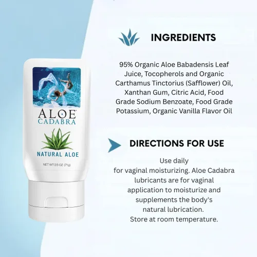 Miniatura 3 de Aloe Cadabra Lubricante personal a base de agua natural e hidratante vaginal, lubricante de aloe orgánico para hombres, mujeres y parejas,
