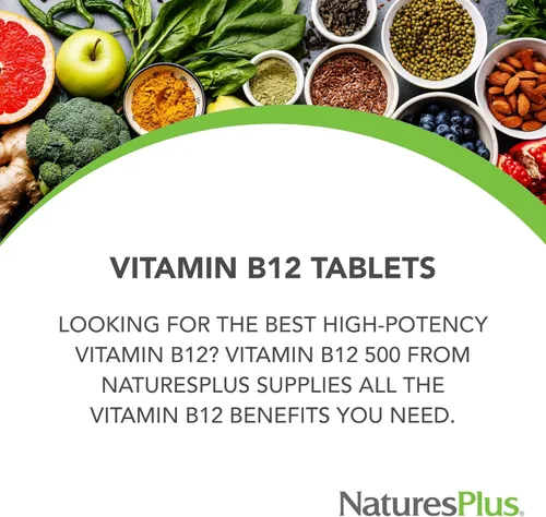 Miniatura 5 de NaturesPlus Vitamina B12 500 mcg - 90 tabletas - Apoyo energético y de salud inmunológica - Sin gluten, vegetariano - 90 porciones