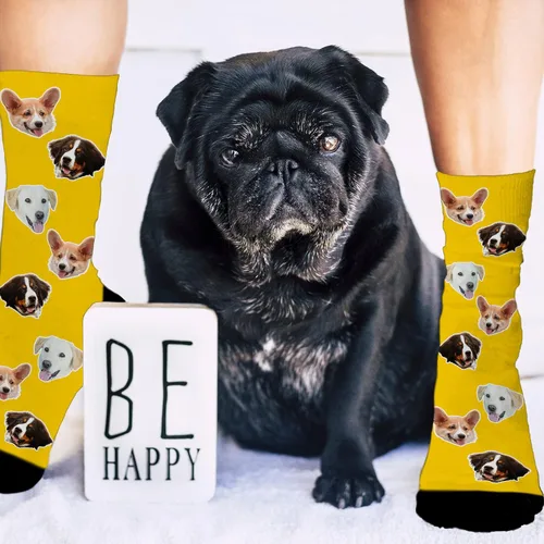Miniatura 10 de Artsadd Calcetines personalizados para mujeres y hombres, amantes de los perros y gatos, regalos divertidos unisex personalizados