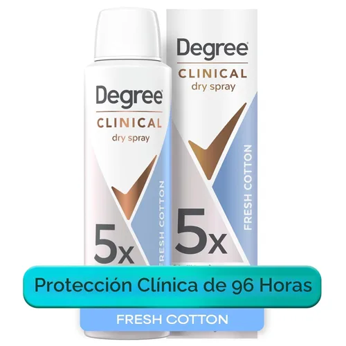 Miniatura 5 de Degree Spray seco para protección contra el sudor y el olor de 96 horas Fresh Cotton 5X protección 3.8oz