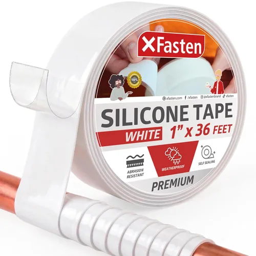 XFasten Cinta autoadhesiva de silicona, para fusión 1 pulgada X 36 pies, Blanco