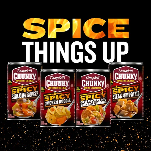 Miniatura 8 de Sopa Campbell's Chunky de fideos de pollo con pimiento fantasma, lata de 18.6 oz (paquete de 12)