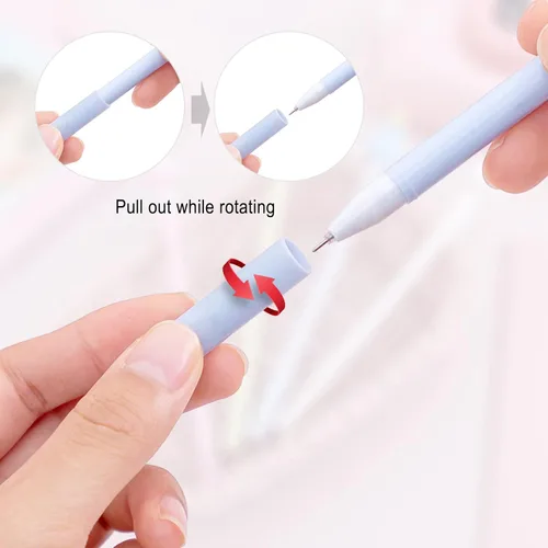 Miniatura 2 de KRIZJUES 12 unidades de bolígrafos de tinta de gel Kawaii bonitos, adecuados para escribir, regalos para niños y maestros, recarga negra de 0.5mm