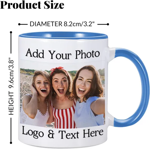 Miniatura 4 de Taza de café personalizada, taza personalizada, diseña tu propia taza con nombre y logotipo, texto fotográfico, tazas personalizadas en ambos lados