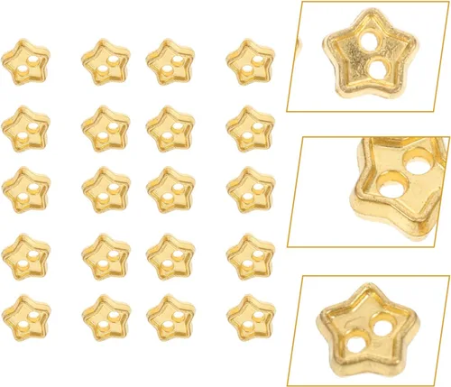 Miniatura 4 de 100 mini botones de estrella para manualidades, manualidades, muñecos de felpa rellenos, proyectos de álbumes de recortes, dorado, 100