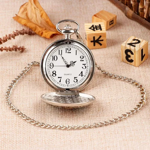 Miniatura 3 de Reloj de bolsillo para hombre, árabe digital reloj de bolsillo con cadena para hombre