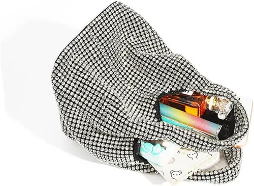 Miniatura 6 de Tngan Bolso de hombro con diamantes de imitación y purpurina para mujer, bolso cruzado para fiesta de noche, baile de graduación, banquete