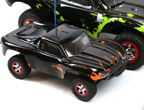 SummitLink Reemplazo de cuerpo personalizado compatible con naranja fangoso sobre negro para automóvil o camión RC escala 1/16 (camión no incluido)