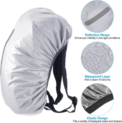 Miniatura 3 de PATIKIL Funda Impermeable para Mochila contra la Lluvia, Funda Antideslizante para Mochila con Correa Reflectante Vertical Mantente Seco para Tono