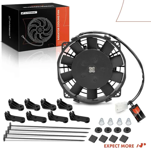 Miniatura 9 de A-Premium 6.5'' 16,5 cm Ventilador delgado universal de enfriamiento de radiador eléctrico de tracción, 12V 80W con kit de montaje