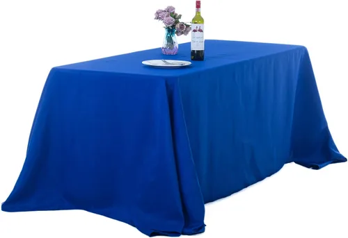 Miniatura 54 de Ascoza Paquete de 2 manteles rectangulares blancos de 60 x 84 pulgadas, tela de poliéster de 4 pies, para bodas, banquetes, restaurantes y fiestas