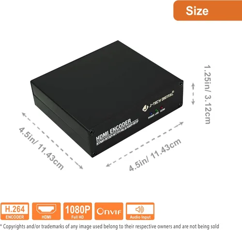 Miniatura 4 de J-Tech Digital Codificador HDMI IPTV con NDI 4K 30Hz H.264 H.265, codificador IPTV con audio incrustado y PoE, soporta UDP, HTTP, RTSP, RTMP, ONVIF