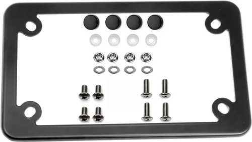 Miniatura 3 de bparts - Placa de matrícula de motocicleta con acabado en polvo, placa negra de 7 14 x 4 14 pulgadas
