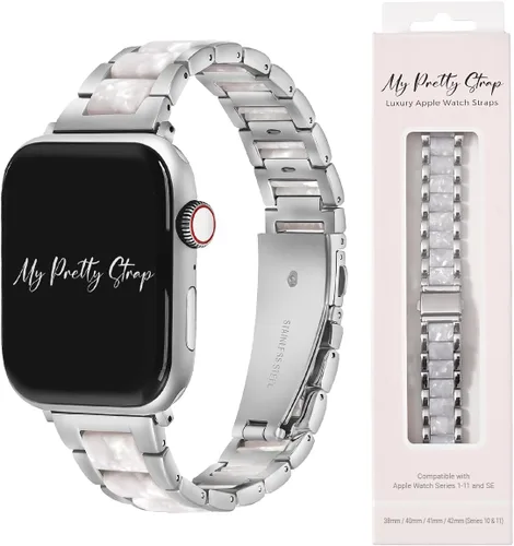 Miniatura 7 de My Pretty Strap - Compatible Apple Watch Band Strap, Stainless Steel Fashion iWatch Replacement Strap- Easy Resizing, No Tool Needed, Fits Most