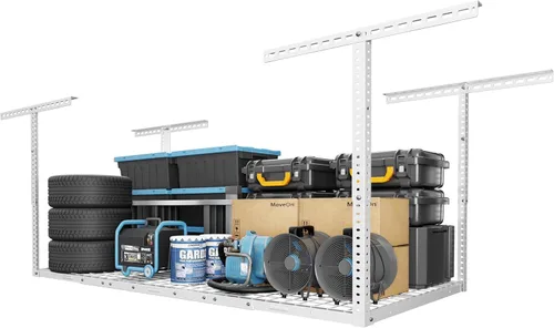FLEXIMOUNTS - Estante de almacenamiento de techo ajustable de 3 x 6 pies, para garaje, 72 pulgadas de largo x 36 pulgadas de ancho x 40 pulgadas de