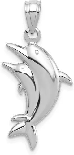 Miniatura 3 de Colgante de oro blanco de 14 k con delfines, Metal