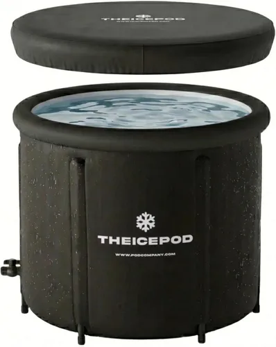 The Pod Company Bañera de hielo estándar, bañera de inmersión fría de 84 galones con tapa de cubierta, bañera inflable portátil para adultos,
