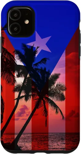 iPhone 11 Tropical Ocean Vibes Bandera de Puerto Rico - Funda del Orgullo Puertorriqueño
