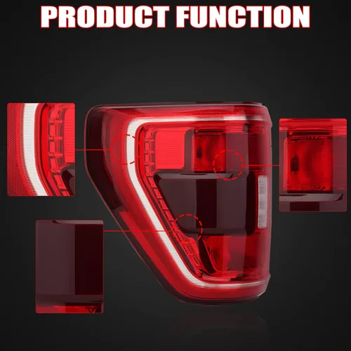 Miniatura 4 de Conjunto de luz trasera para Ford F150 XLT 2021 2022 2023 Lámpara de freno trasera tipo halógeno Punto ciego lado izquierdo del conductor Replsce