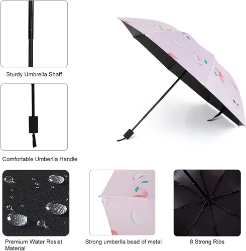 Miniatura 3 de Xiuying Feng Paraguas de viaje a prueba de viento ligero sol y lluvia paraguas para mujeres y hombres protección UV varios colores regalos