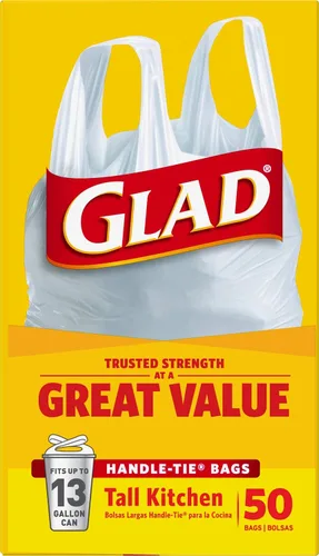 Miniatura 10 de Glad Bolsas de basura altas de cocina de 13 galones, bolsas de basura sin perfume, lazo de asa, 50