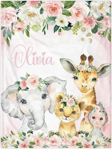 Miniatura 32 de Manta de bebé personalizada para niñas y niños, manta de bebé personalizada con nombre, mantas de regalo personalizadas súper suaves para niños